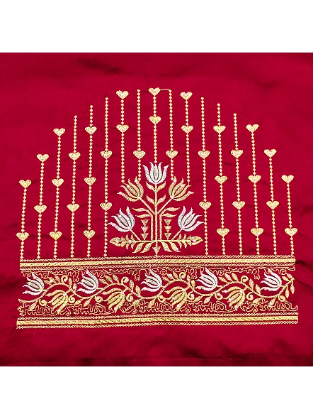 Exquisite Embroidered Blouses-Maroon-1
