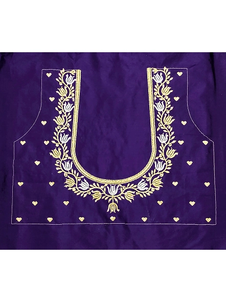 Exquisite Embroidered Blouses-Lotus_Navy_Blue