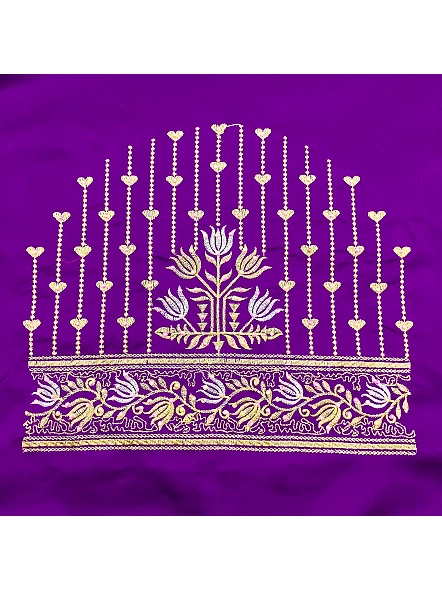 Exquisite Embroidered Blouses-Purple-1