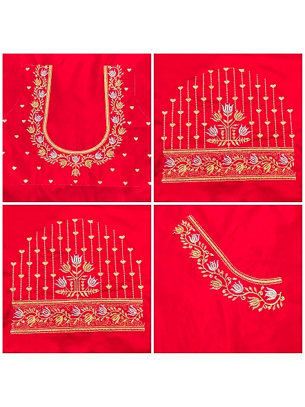 Exquisite Embroidered Blouses-Red-3