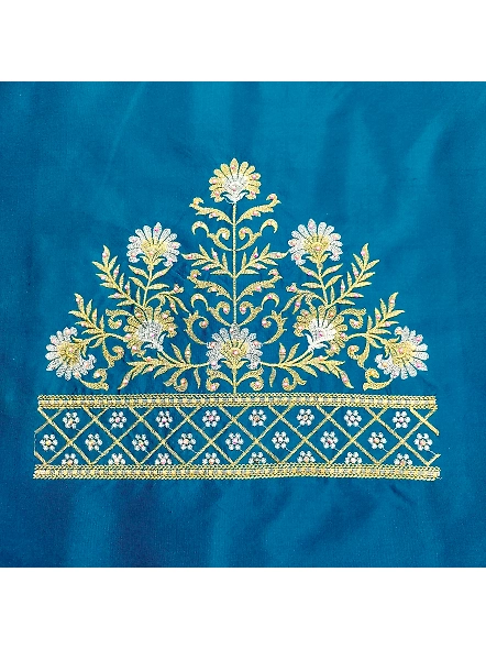 Exquisite Embroidery Blouse Fabric-Aqua
