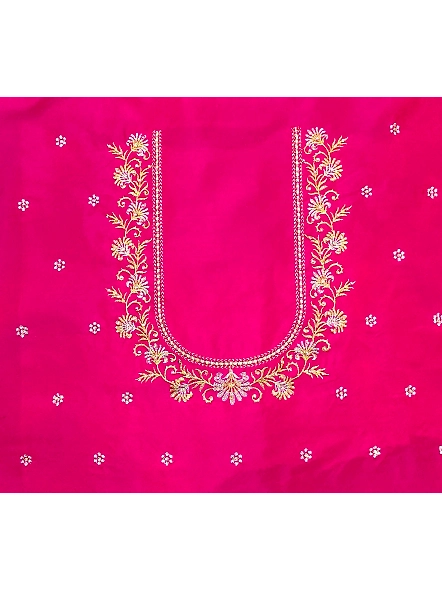 Luxurious Taffeta Silk Embroidery Blouse Fabric-Jasmin_Pink