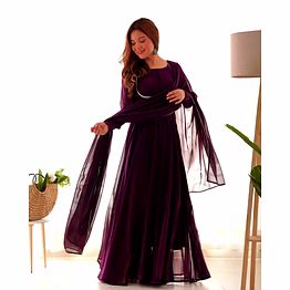 shiv purple designer gown for women