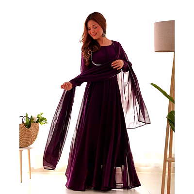 shiv purple designer gown for women