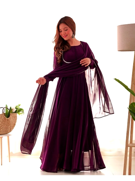 Purple Designer Gown For Women