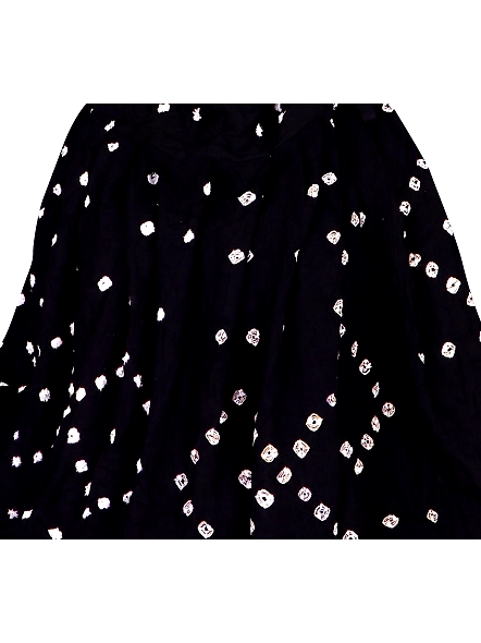 Lightweight Summer Scarf with Bandhani Print-Black-4