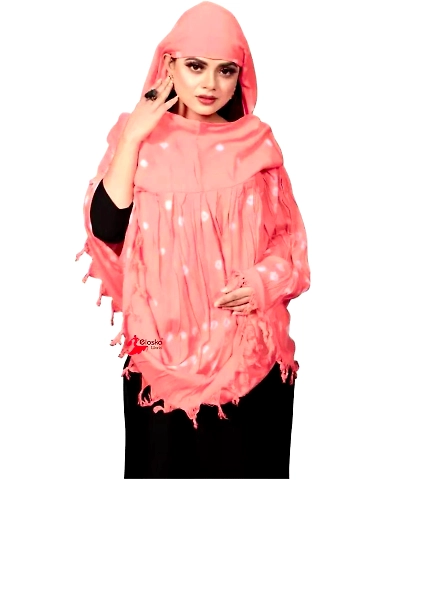 Lightweight Summer Scarf with Bandhani Print-BS_Peach