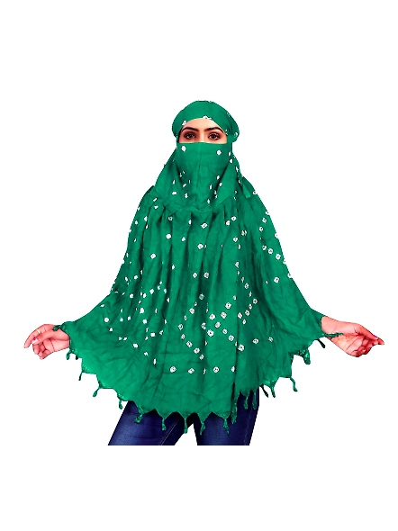 Lightweight Summer Scarf with Bandhani Print-BS_Teal