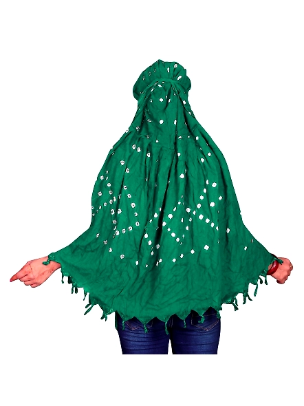 Lightweight Summer Scarf with Bandhani Print-Teal-3