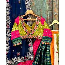 shiv traditional multi-color lehenga choli with mirror work