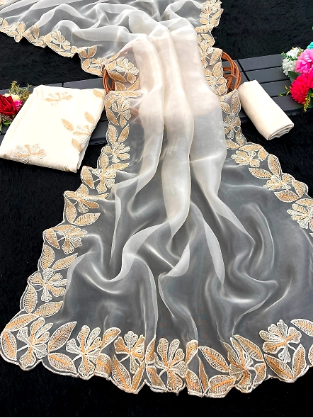 beige saree online