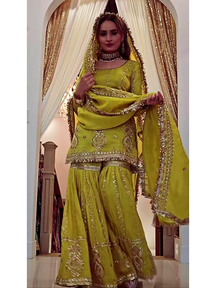 Green Sharara with dupatta