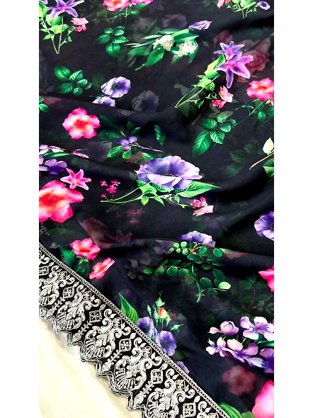 printed georgette saree