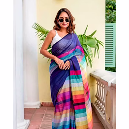 binal tex multicolor mul cotton magic saree