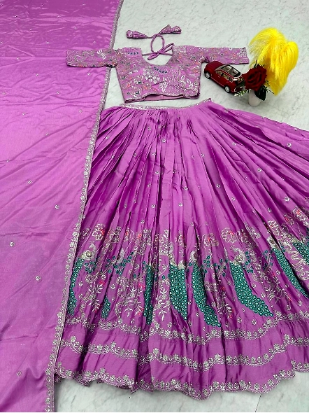 lavender lehenga bridal look