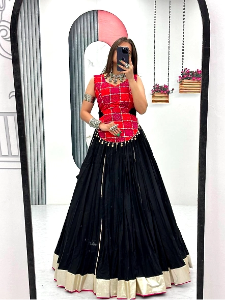 black Navratri lehenga choli