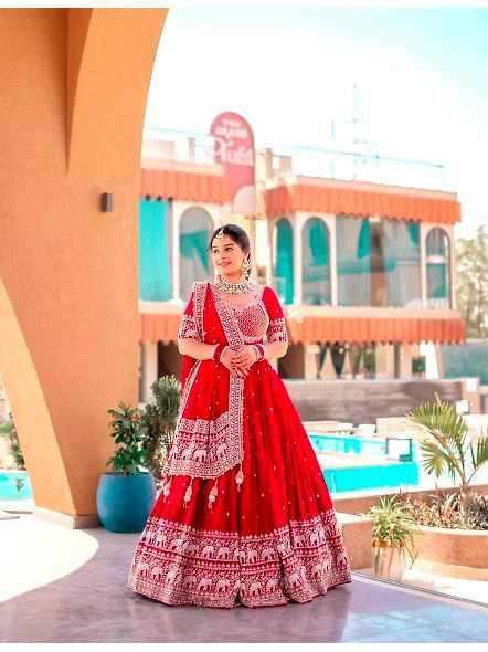 Red wedding lehenga choli