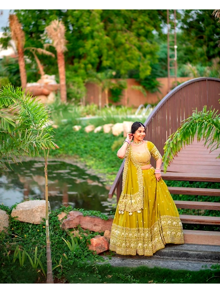 Yellow wedding lehenga choli