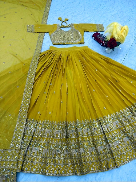 Yellow wedding reception outfit