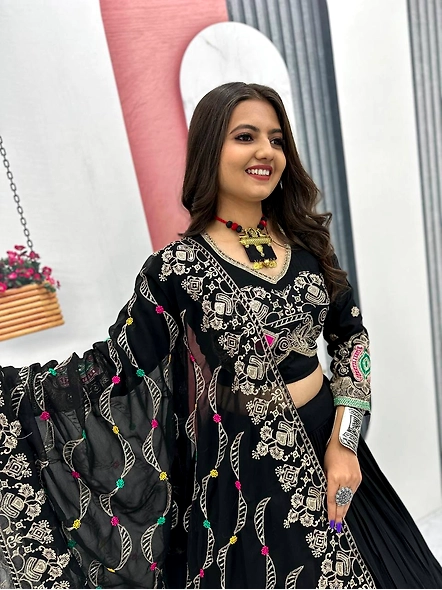 black color navratri chaniya choli