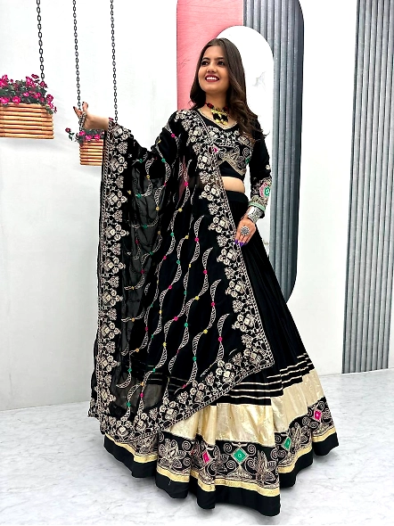navratri chaniya choli black colour