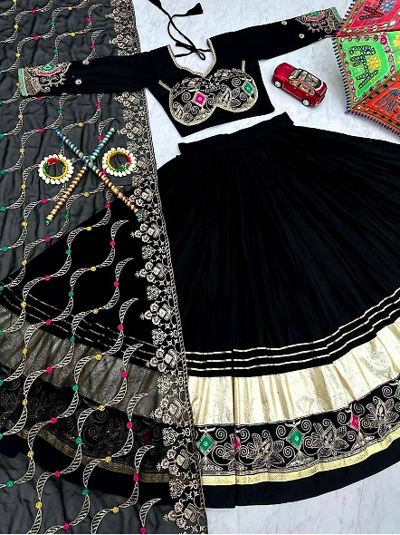 black colour navratri chaniya choli