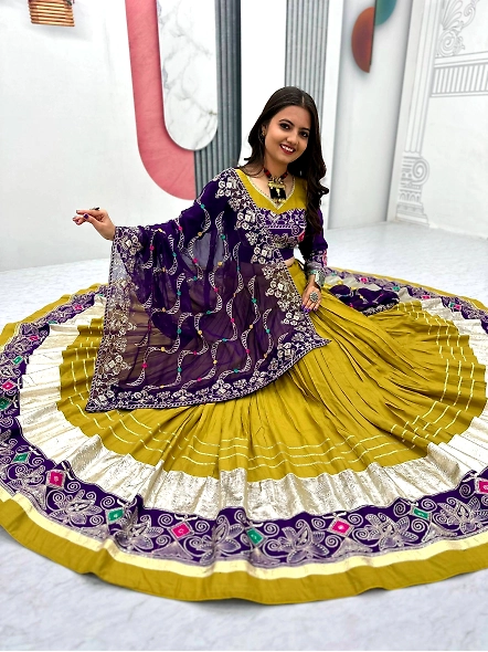 navratri chaniya choli purple colour