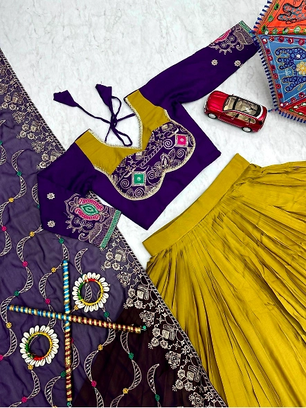 purple color navratri chaniya choli