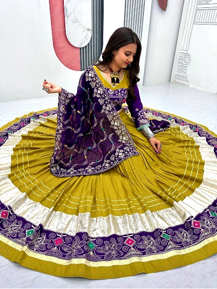 navratri chaniya choli Purple colour