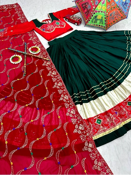 red color navratri chaniya choli