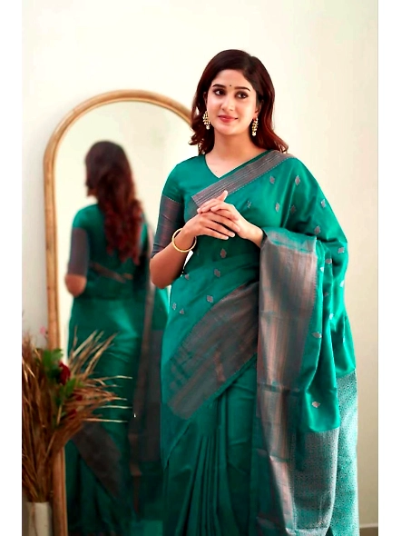 Cyan Banarasi saree for wedding