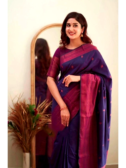 NavyBlue NavyBlue Woven Banarasi silk saree