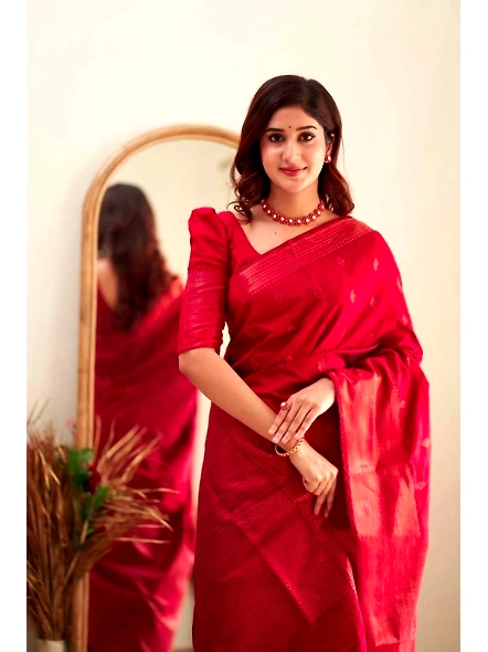 Red Banarasi saree for wedding