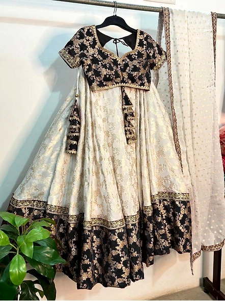 Black Pure Zari South Indian Lehenga Choli