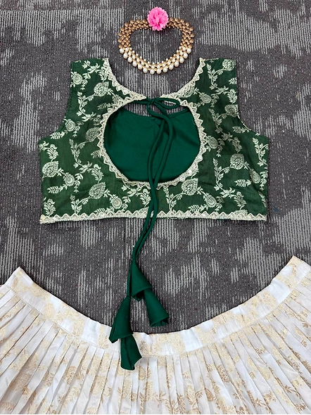 Green Pure Zari South Indian Lehenga Choli