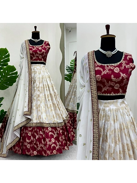 Red Pure Zari South Indian Lehenga Choli
