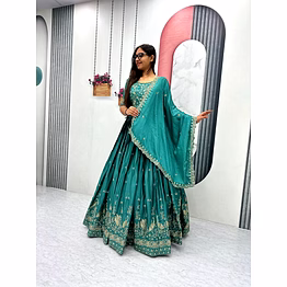 tiny tex chinon silk lehenga choli set for festive celebrations