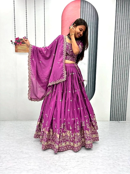 Lavender Designer Lehenga Choli