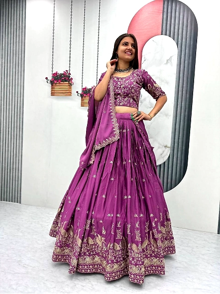 Lavender Lehenga Choli Set
