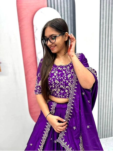 Purple Lehenga Choli Set