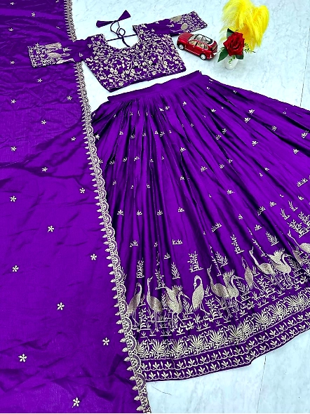 Purple Festive Lehenga for Women