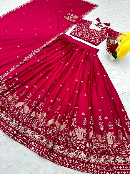 Wine Chinon Lehenga Choli