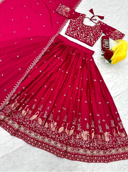Wine Indian Wedding Lehenga