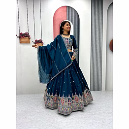 tiny tex vichitra silk wedding lehenga choli set