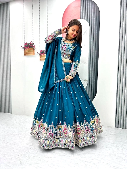Cyan Lehenga for Wedding