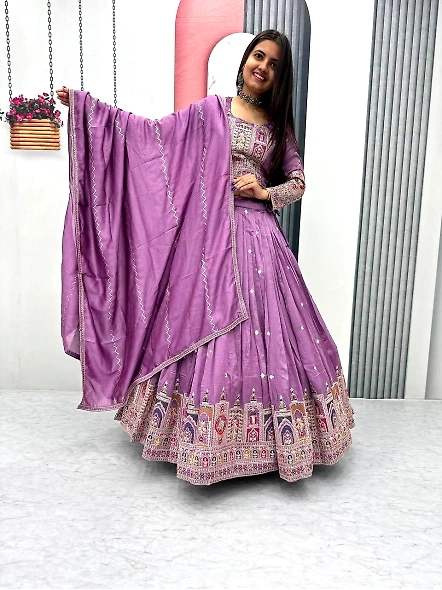 Lavender Wedding Lehenga Choli