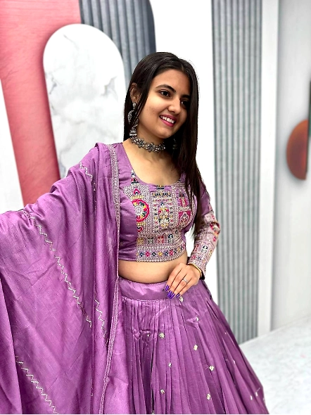Lavender Designer Wedding Lehenga