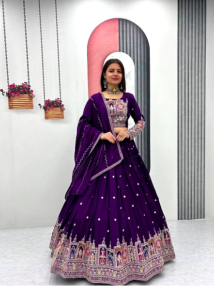 Purple Wedding Lehenga Choli