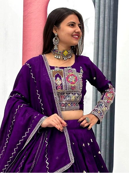 Purple Designer Wedding Lehenga