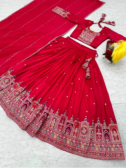 Red Designer Wedding Lehenga